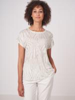 Linnen zomer top met golvenprint Linnen zomer top met golvenprint