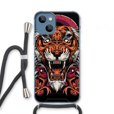 Tiger and Rattlesnakes: iPhone 13 mini Transparant Hoesje met koord