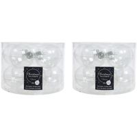 20x Transparante kerstversiering kerstballen glas 6 cm