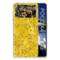 Xiaomi Poco X4 Pro 5G TPU Case Gouden Bloemen - thumbnail