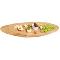 Boomstamschijf serveer/kaas plank - 55 x 19 x 2,5 cm - ovaal - berkenhout