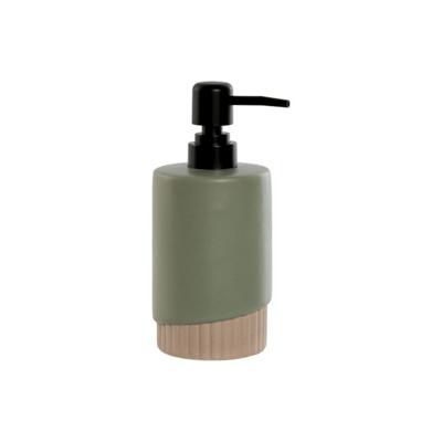 Zeeppompje/dispenser Artistic - kunststeen - donkergroen - 8 x 18 cm - 300 ml