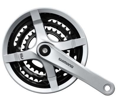 Shimano crankstel 6/7/8-speed fc-ty501 175mm 48 x 38 x 28t zilver