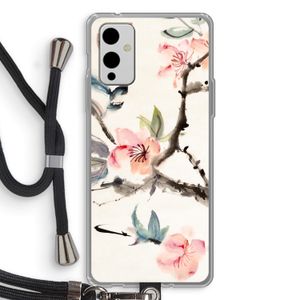 Japanse bloemen: OnePlus 9 Transparant Hoesje met koord
