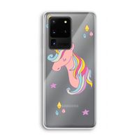 Roze eenhoorn: Samsung Galaxy S20 Ultra Transparant Hoesje