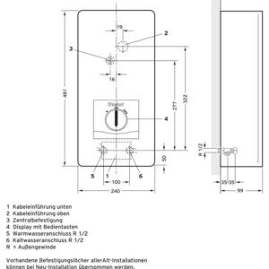 Vaillant VED E 21/8 B VED E 21/8 B Doorstroomboiler A (A+ - F) 21 kW