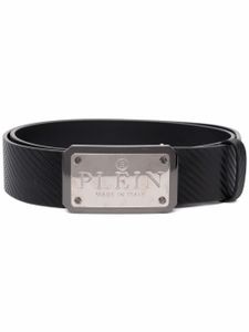 Philipp Plein ceinture en cuir à boucle logo - Noir