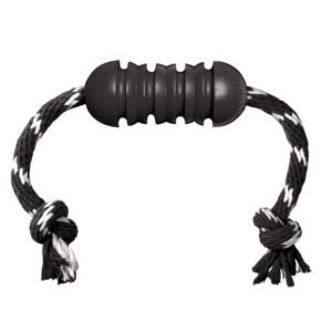 Kong extreme dental met touw zwart / wit (12X5X5 CM)