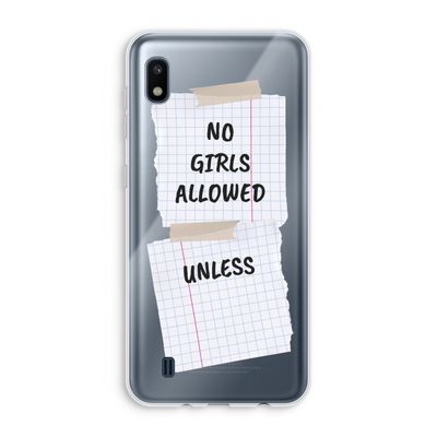 No Girls Allowed Unless: Samsung Galaxy A10 Transparant Hoesje