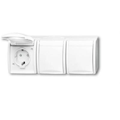 ABB 2CKA002084A0724 3-voudig Geaard stopcontact IP44 Zuiver wit (RAL 9010), Wit