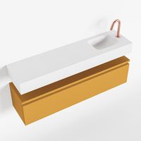 Toiletmeubel Mondiaz Andor | 120 cm | Meubelkleur Ocher | Lex vrijhangend wastafel Talc Rechts | 1 kraangat