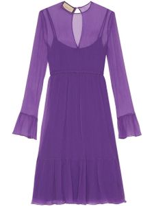 Gucci silk chiffon midi dress - Violet