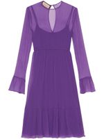 Gucci robe mi-longue en soie - Violet - thumbnail