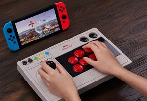 8Bitdo Arcade Stick Grijs Bluetooth/USB Joystick Analoog/digitaal Nintendo Switch, Nintendo Switch Lite, PC