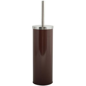 MSV Toiletborstel in houder/wc-borstel - metaal - bruin - 38 cm   -