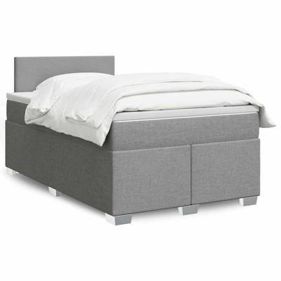 Boxspring met matras stof lichtgrijs 120x190 cm