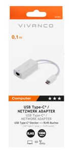 Vivanco USB 2.0 Adapter [1x USB-C stekker - 1x RJ45-bus] CC UC RJ45 10.00 cm