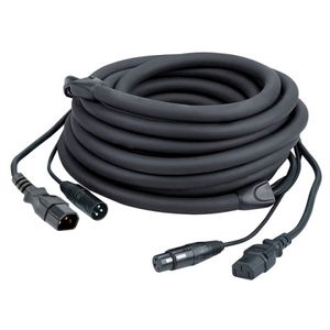 DAP IEC verlengkabel + DMX kabel, 6 meter (zwart)