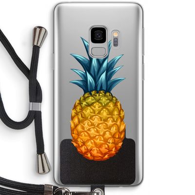Grote ananas: Samsung Galaxy S9 Transparant Hoesje met koord