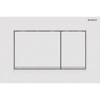 Geberit Sigma30 bedieningplaat, 2-toets spoeling frontbediening voor toilet 24.6x16.4cm wit/matwit 115.883.11.1