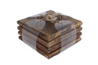 Onderzetter Manu Curved 4 naturel mango 10x10x10 cm