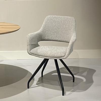 Livingfurn Draaibare Eetkamerstoel 'Capp' Geweven stof, kleur Beige