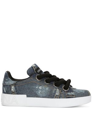 Dolce & Gabbana baskets à lacets - Bleu