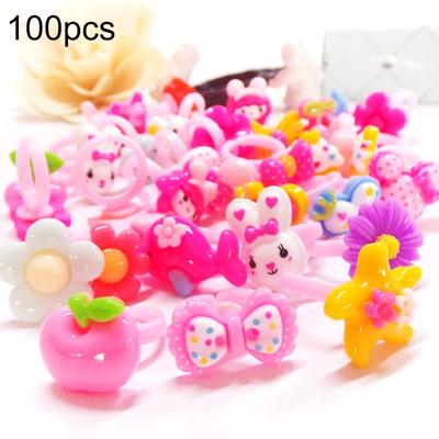 100 PC'S kinderen cute cartoon hars bloem dierlijke hart Bow-knoop ring glad oppervlak