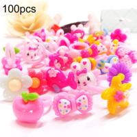 100 PC'S kinderen cute cartoon hars bloem dierlijke hart Bow-knoop ring glad oppervlak