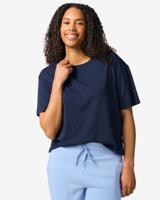 HEMA Dames T-shirt oversized fit donkerblauw (donkerblauw)