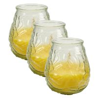 Geurkaars citronella - 8x - in windlicht - glas - 10 cm - citrusgeur