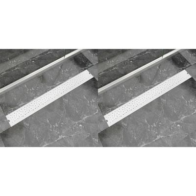 vidaXL Doucheafvoer 2 st rechthoekig bubbel 930x140 mm roestvrij staal