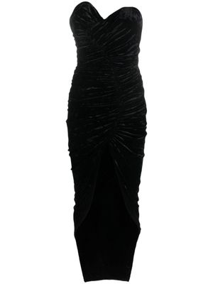 Alexandre Vauthier robe-bustier en velours - Noir