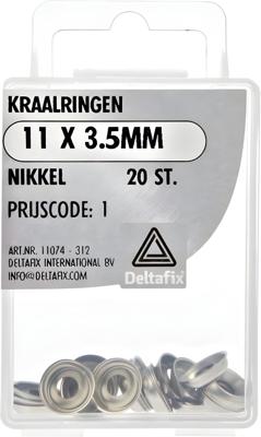Kraalring 11x3,5mm nikkel 20st - Deltafix