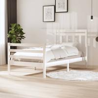 Bedframe massief hout wit 100x200 cm