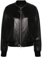 Jil Sander veste bomber en cuir - Noir