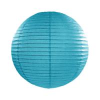 Luxe bol feest lampion - turquoise blauw - dia 25 cm - papier - thumbnail