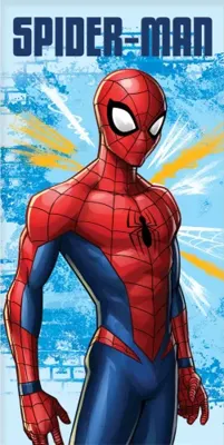 Spiderman strandlaken blauw 70 x 140 cm - katoen