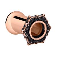 Double Flared Tunnel Met roségoud verguld chirurgisch staal Tunnels & Plugs - thumbnail