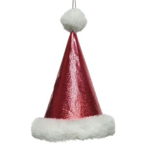 1x Kerstmuts kerstornamenten kersthangers 17 cm   -