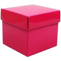 Roze cadeaudoosje 10 cm vierkant   -