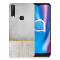 Alcatel 1S (2020) Bumper Hoesje Wood Concrete