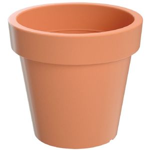 1x Kunststof bloempotten/plantenpotten 25 cm terracotta   -