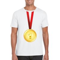 Gouden medaille kampioen shirt wit heren