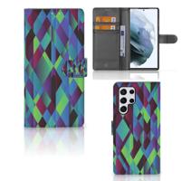 Samsung Galaxy S22 Ultra | Book Case | Abstract Green Blue