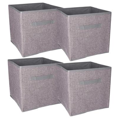 Kast opberg/opruim mand - 4x - grijs - 30 x 30 x 30 cm