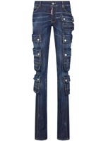 DSQUARED2 jean skinny cargo à taille mi-haute - Bleu