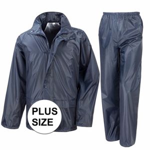 Grote maten navy All Weather regenpak voor volwassenen