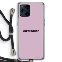kwetsbaar: Oppo Find X3 Transparant Hoesje met koord