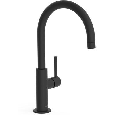 Wastafelkraan Tres Study | Opbouw | Draaibare uitloop | Mengkraan | Hoog model | 1-hendel | Rond | Zwart mat